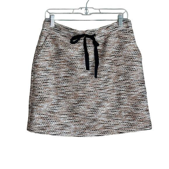 Loft Skirt size Medium knitted with‎ pockets New With Tags Brown Cream - Picture 1 of 5